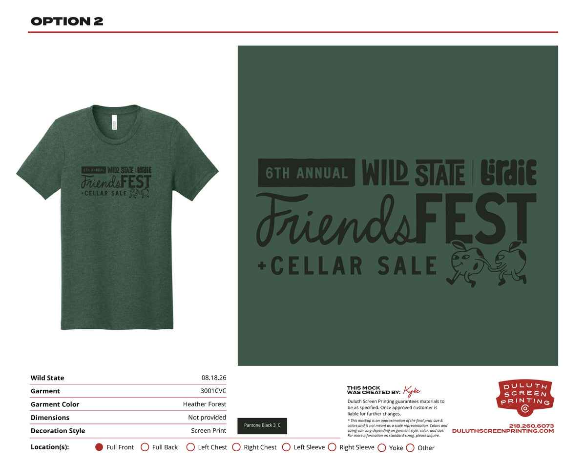 Wild State Friends Fest Tee - 3001CVC