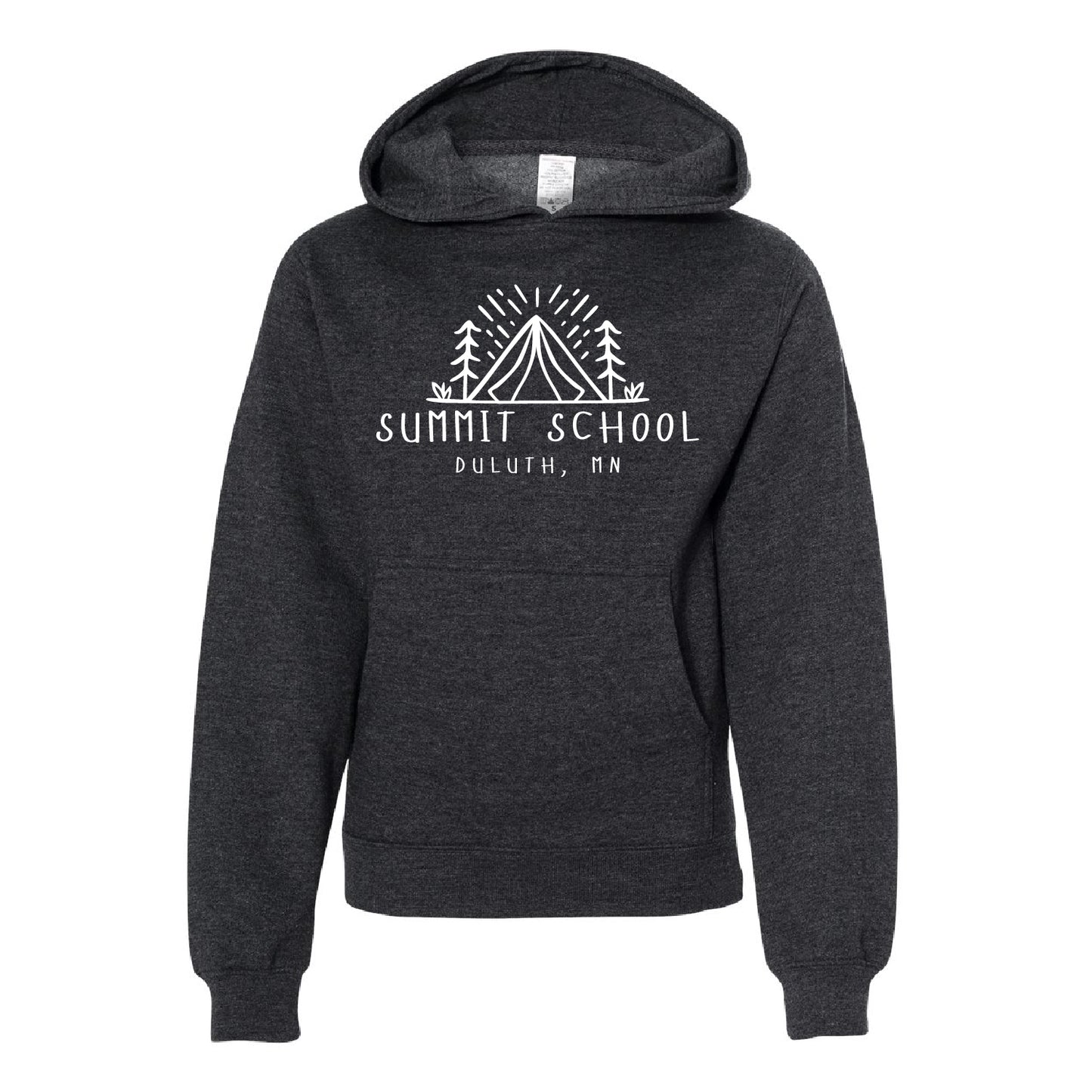 Summit School Youth Midweight Hooded Sweatshirt with White Print