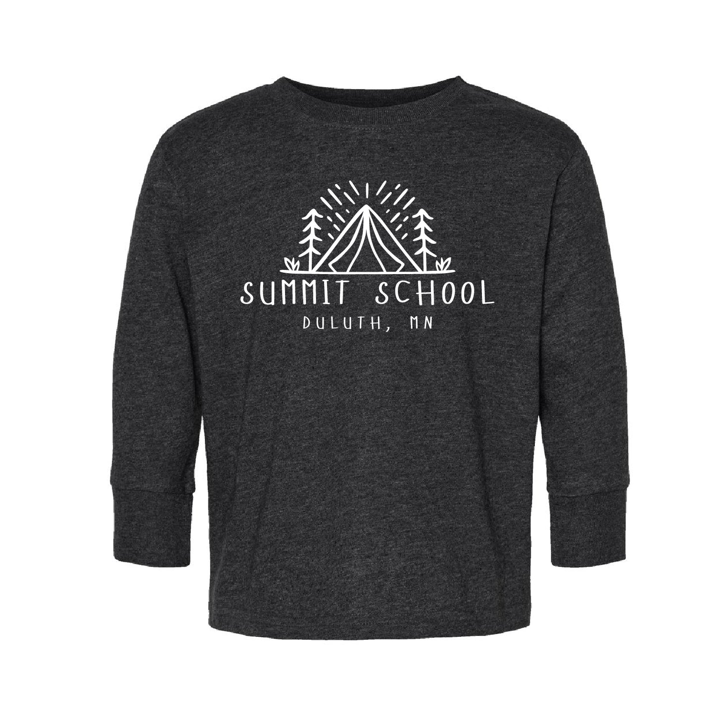 Summit School Toddler Fine Jersey Long Sleeve Tee with White Print