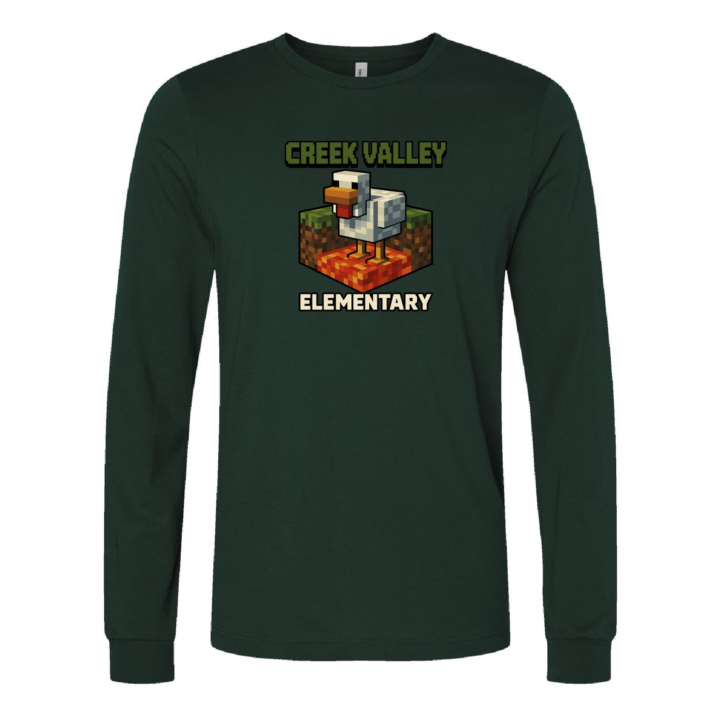 Creek Valley Elementary Unisex Jersey Long Sleeve Tee Lava Chicken