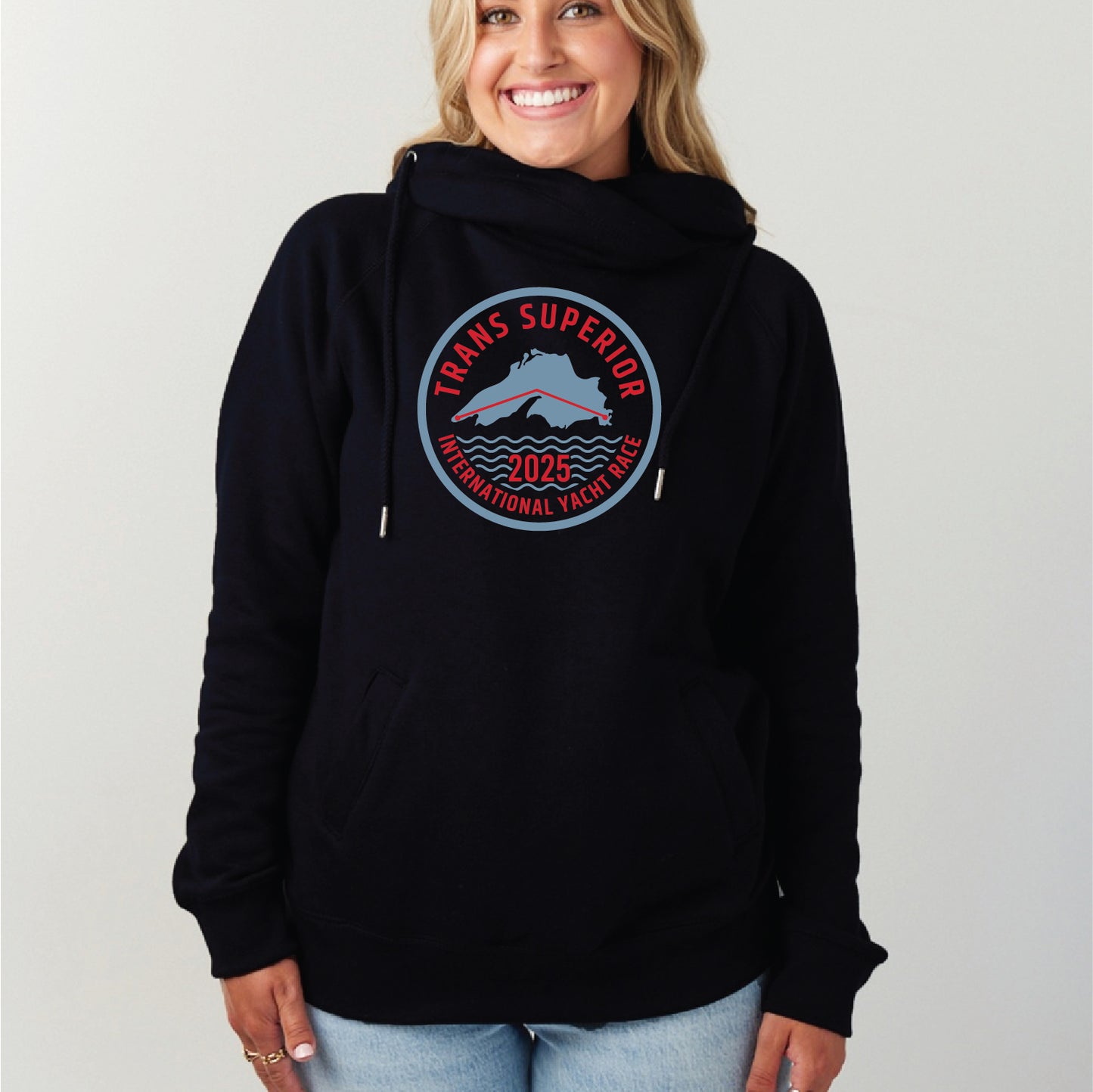 Trans Superior Yacht Race Ladies Funnel Neck Pullover Hoodie