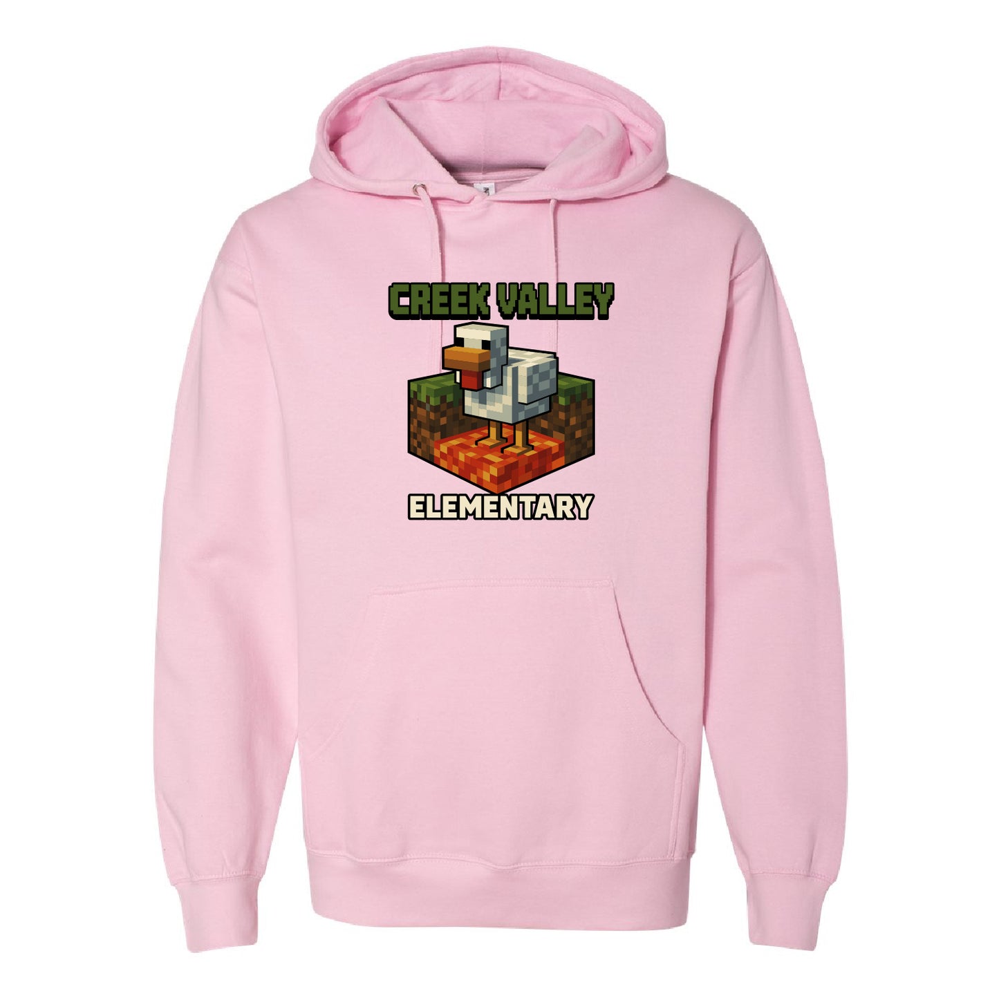Creek Valley Elementary Unisex Midweight Hooded Sweatshirt Lava Chicken