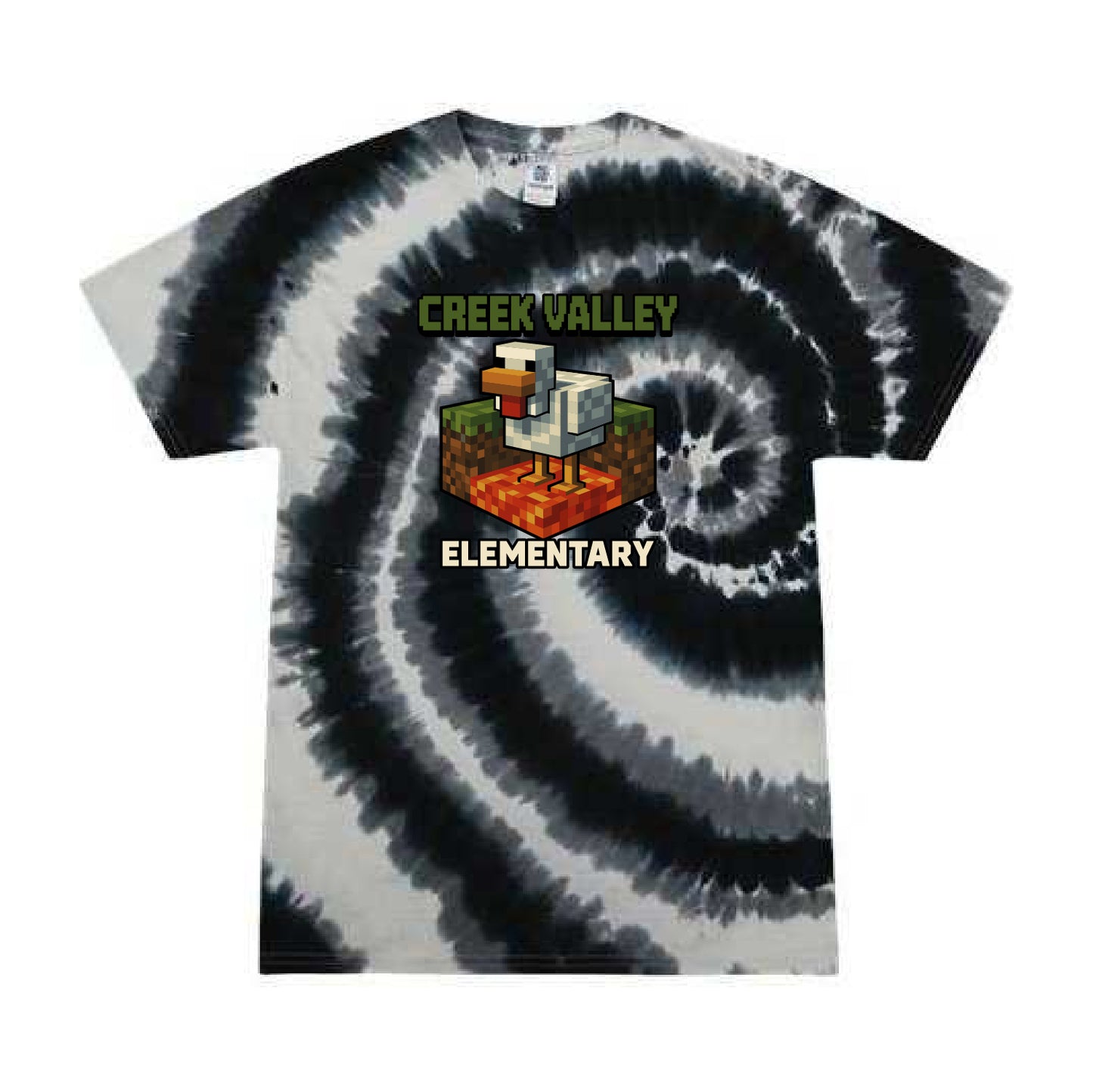 Creek Valley Elementary Multi-Color Tie-Dyed T-Shirt Lava Chicken