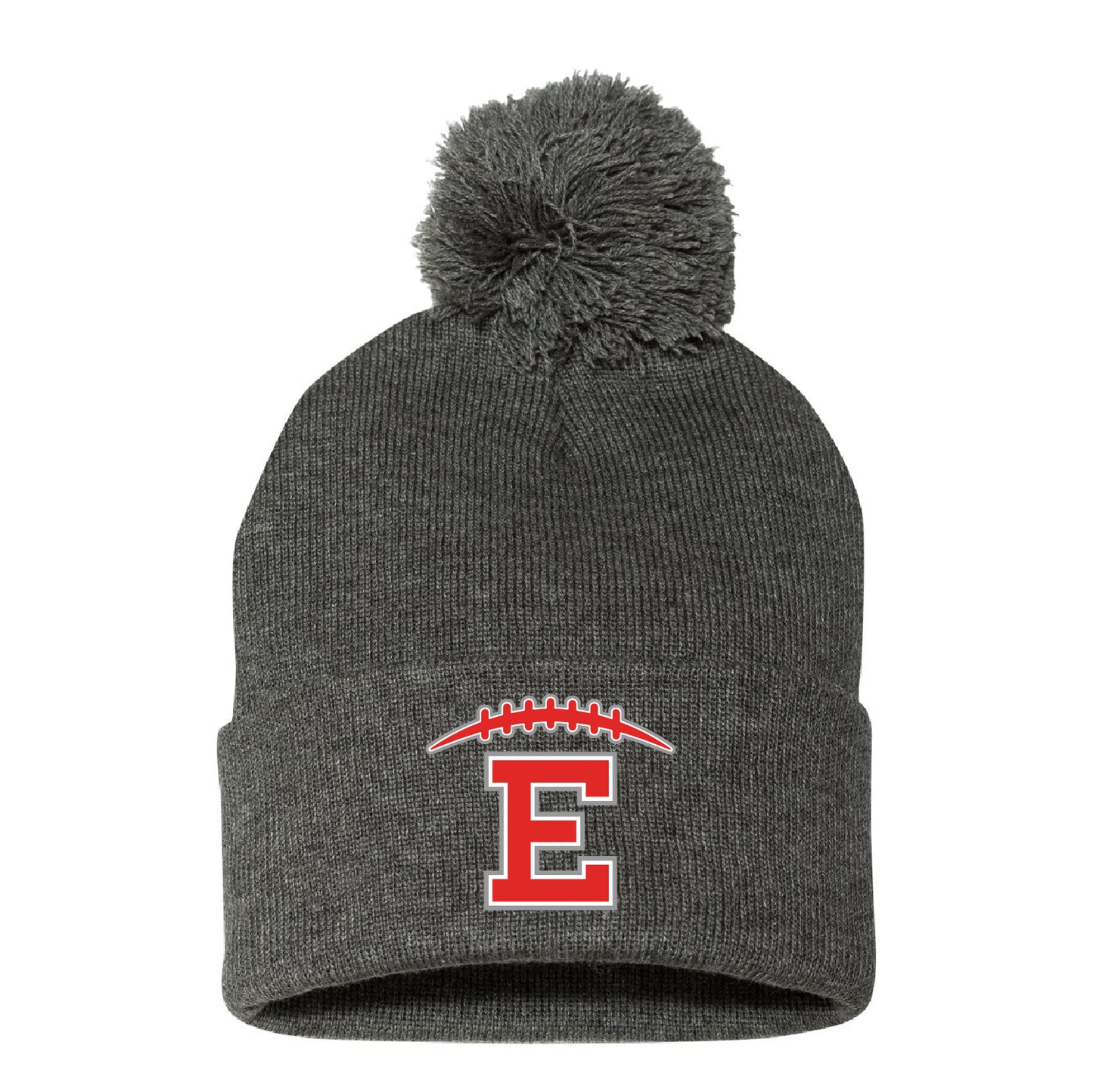 East Football Pom Cuffed Beanie