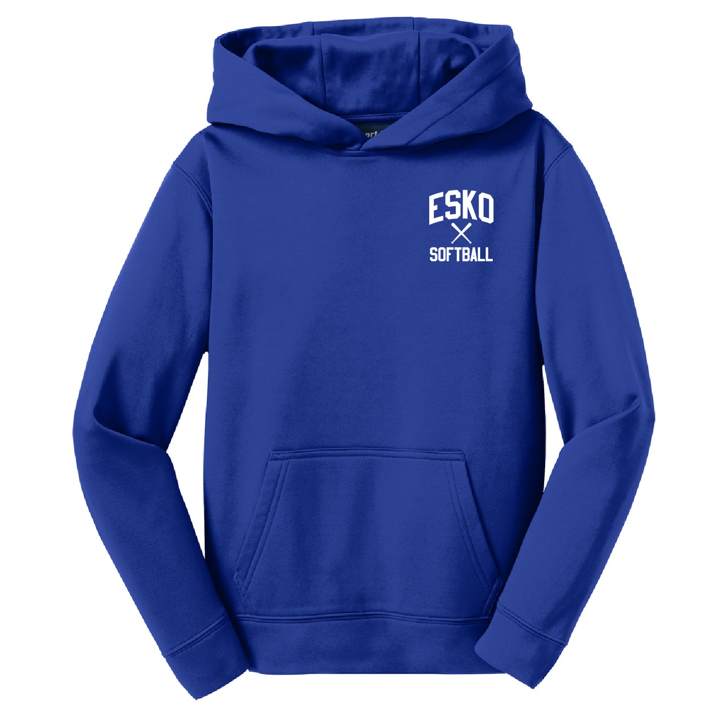 Esko Softball Youth Sport-Wick® Fleece Hooded Pullover (Left Chest)