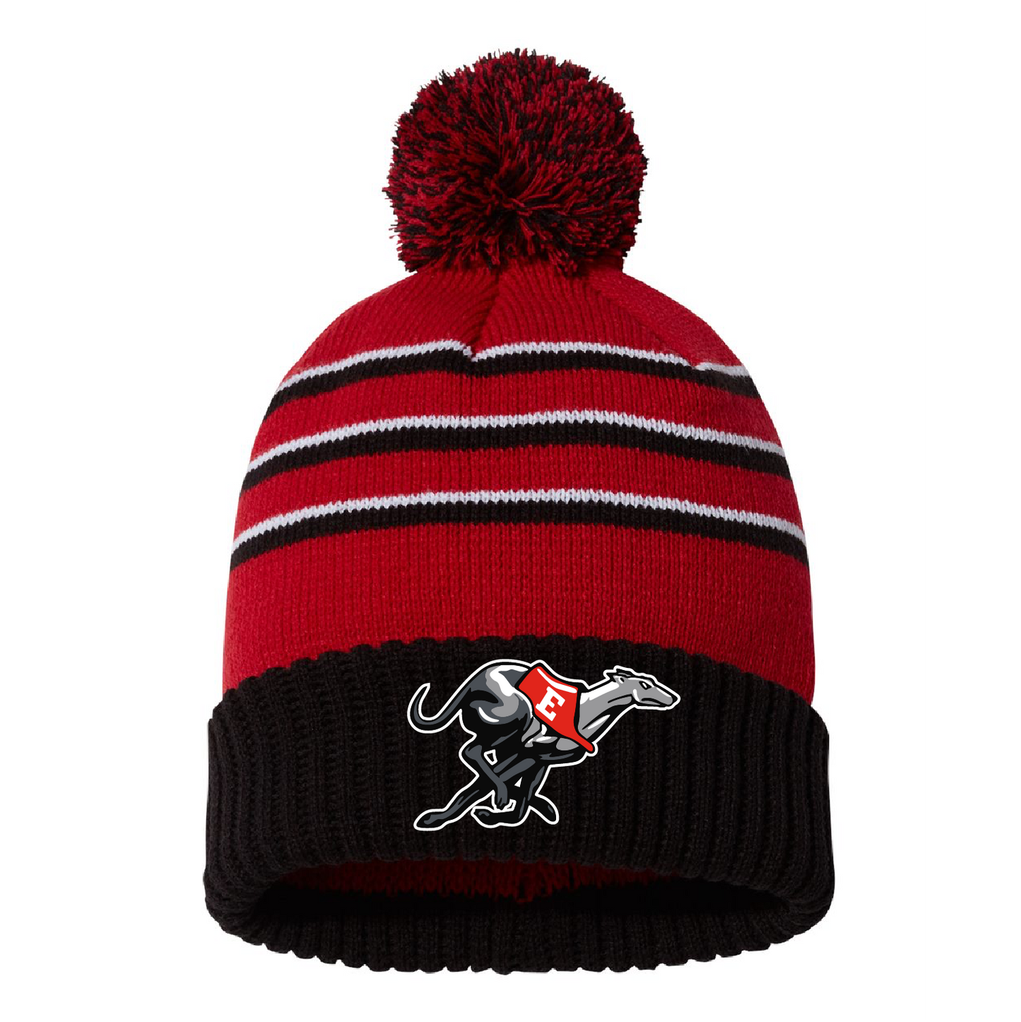 East Boys Soccer Stripe Pom Cuffed Beanie (Embroidered)