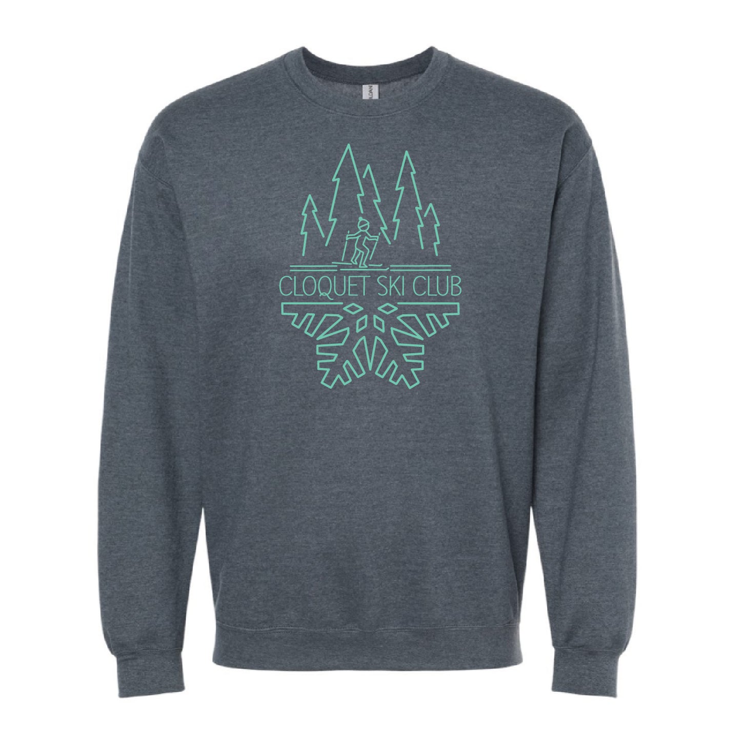 Cloquet Nordic Ski Club Softstyle® Midweight Crewneck Sweatshirt (Mint)