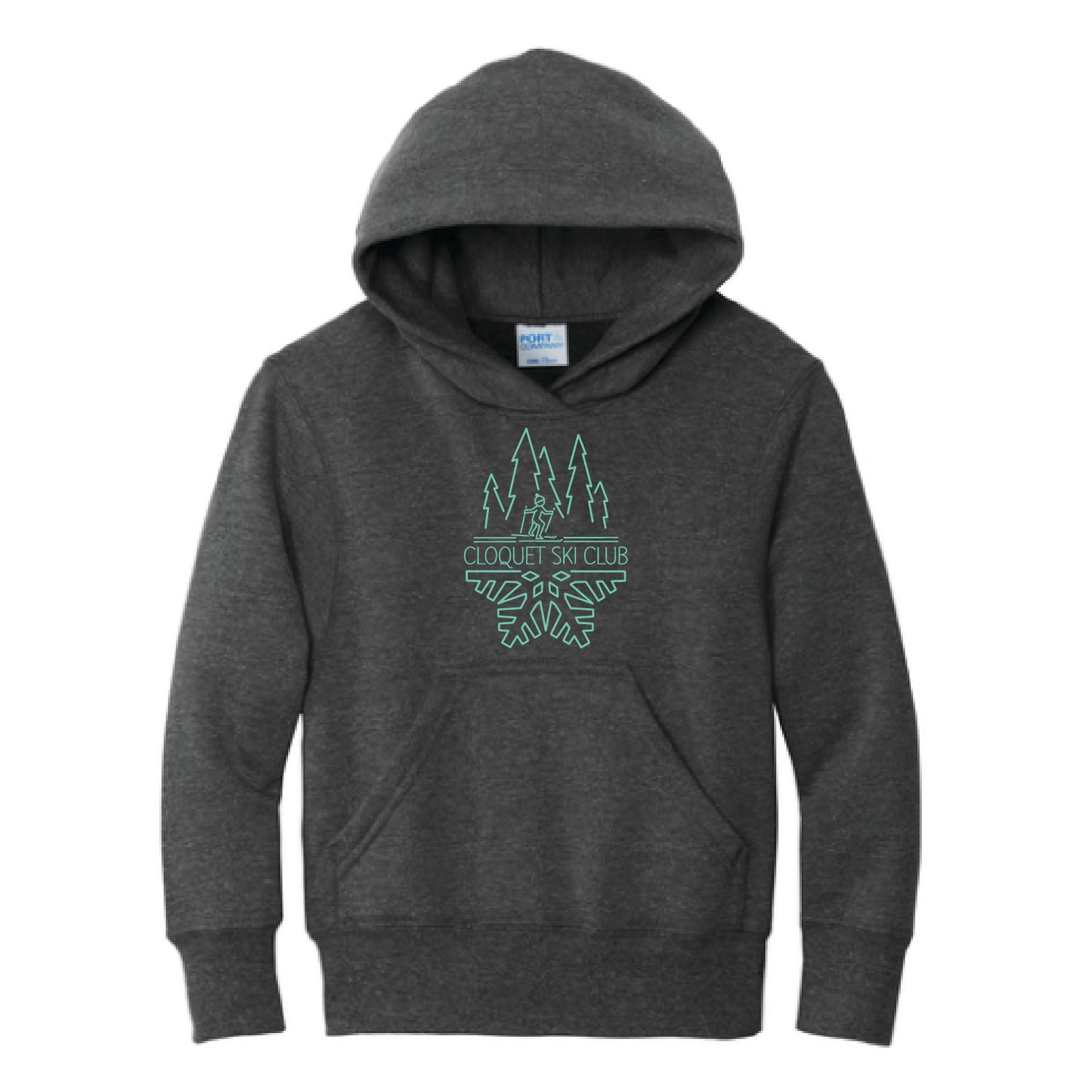 Cloquet Nordic Ski Club Youth Hooded Sweatshirt (Mint)
