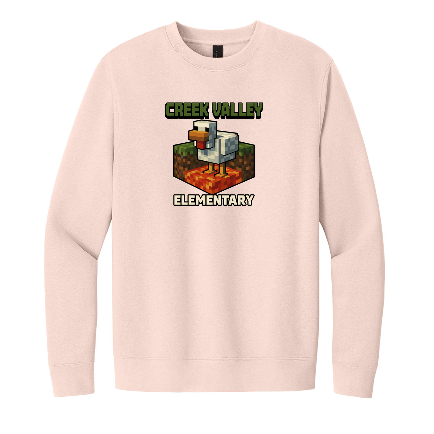 Creek Valley Elementary Unisex Fleece Crew Lava Chicken