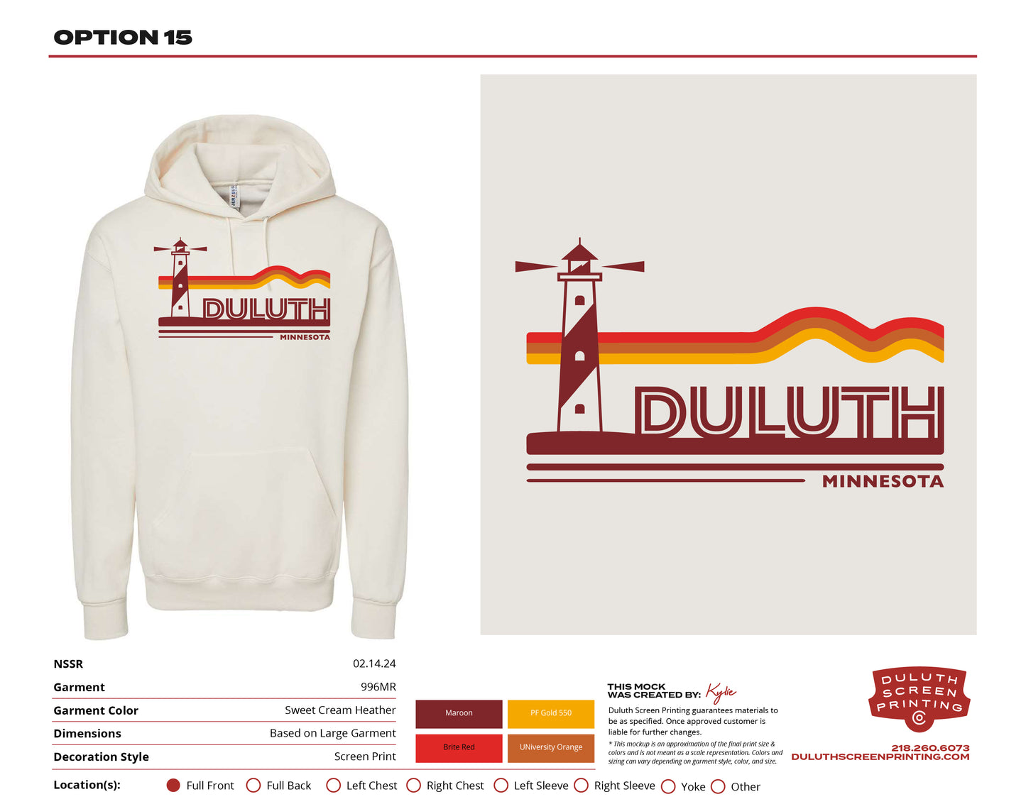 NSSRR Lighthouse Orange Landscape Cream Hoodie