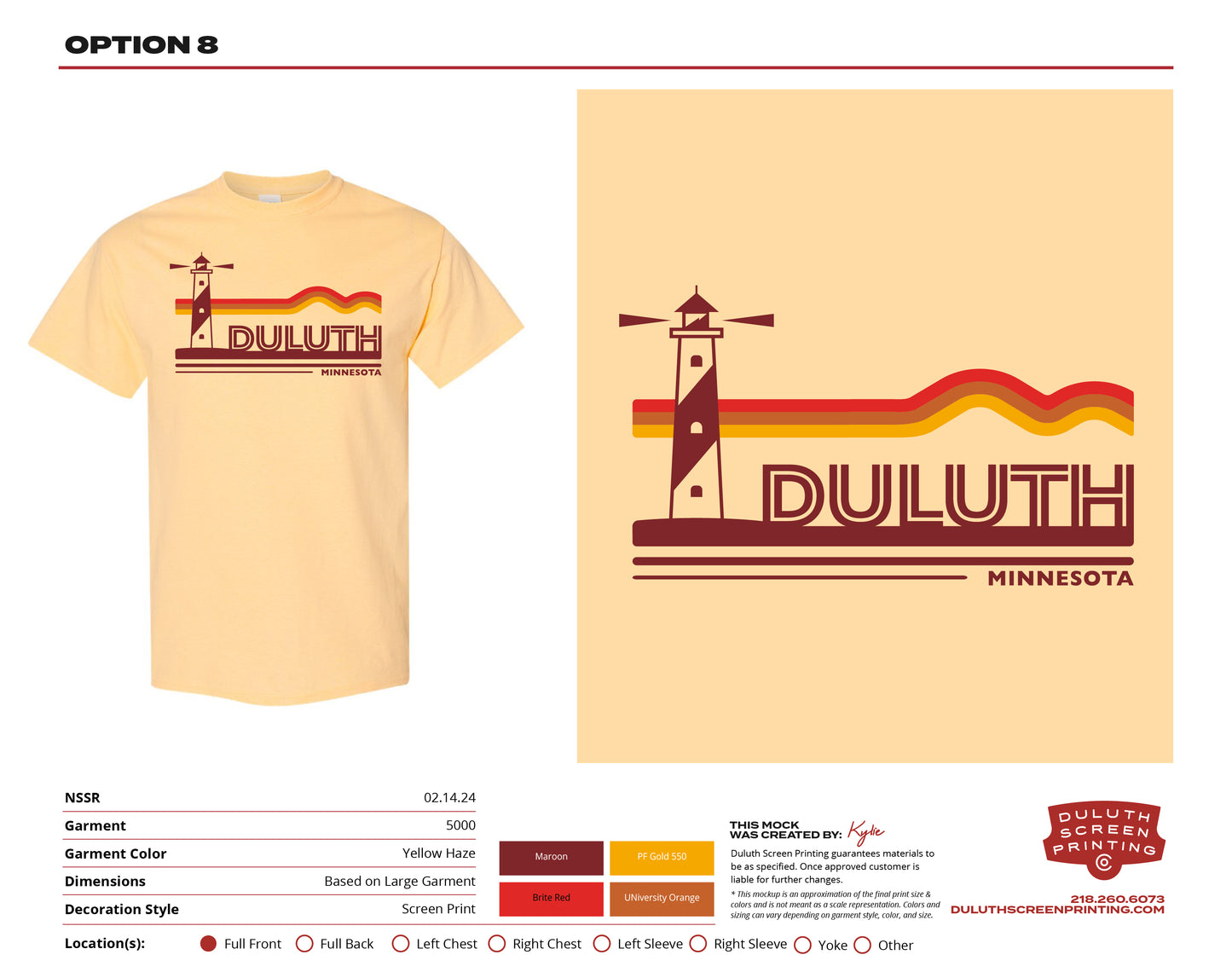 Lighthouse Orange Landscape Adult Heavy Cotton Tee