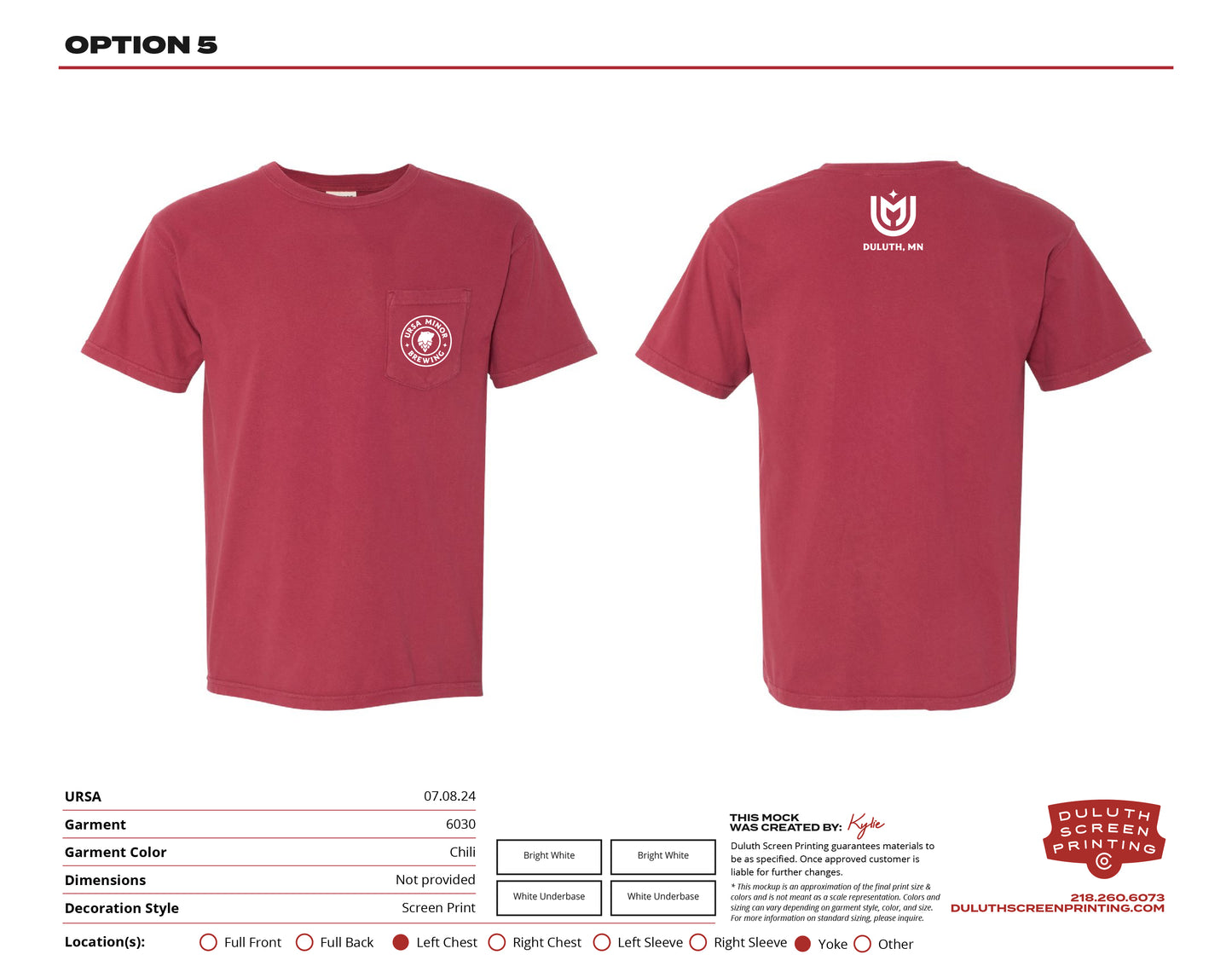 Ursa New Comfort Color Pocket T-shirts