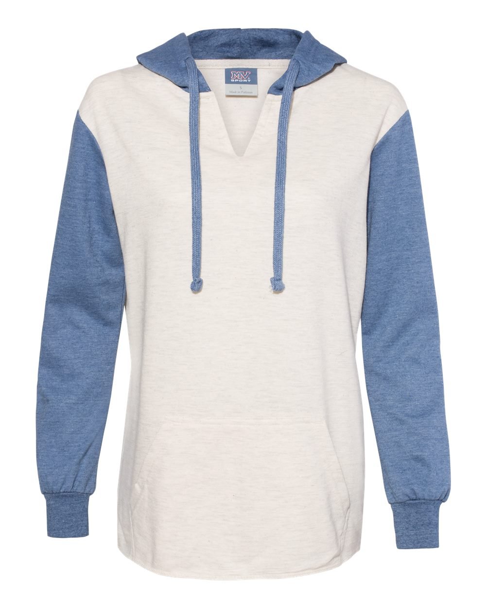 DSP BLANKS MV Sport - Women’s French Terry Hooded Pullover with Colorblocked Sleeves - DSP On Demand