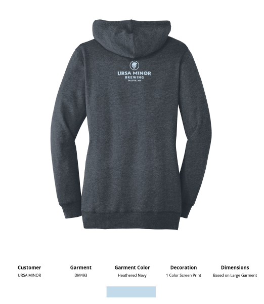 Ursa District Made ® Ladies LightwWeight Fleece Hoodie - DSP On Demand