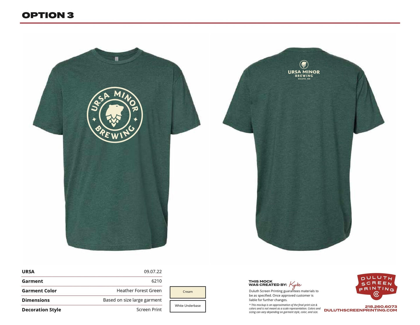 Ursa Next Level Tee in Cardinal & Forest Green with Cream Ink - DSP On Demand