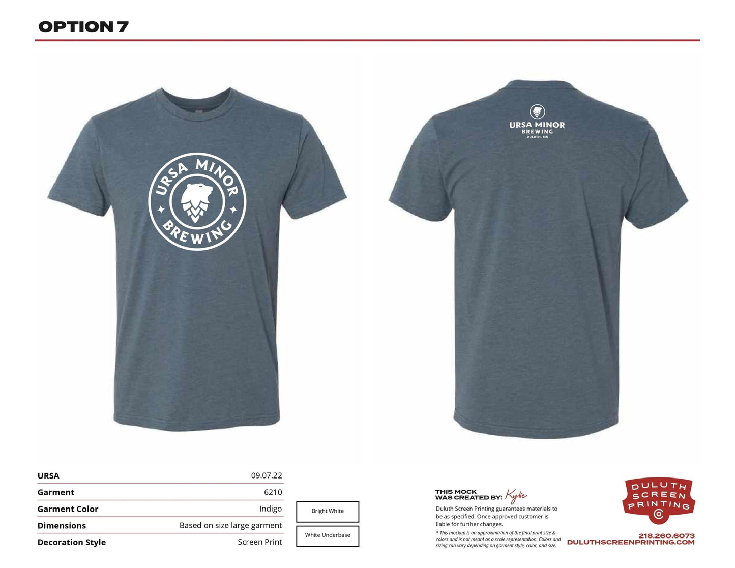 Ursa Next Level Tee in Indigo with White Ink - DSP On Demand