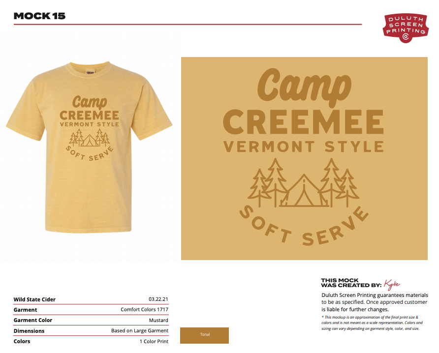Wild State Camp Creemee Comfort Colors Heavyweight Ring Spun Tee - DSP On Demand