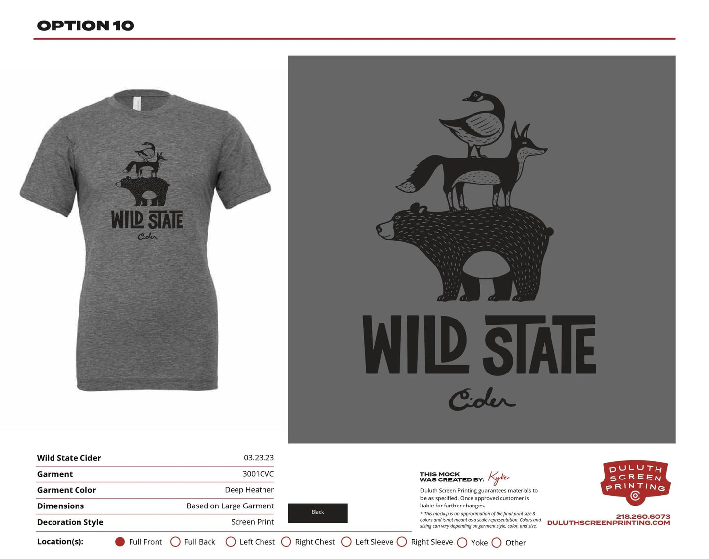 Wild State Deep Heather Grey Animal Stack - 3001CVC Tee - DSP On Demand