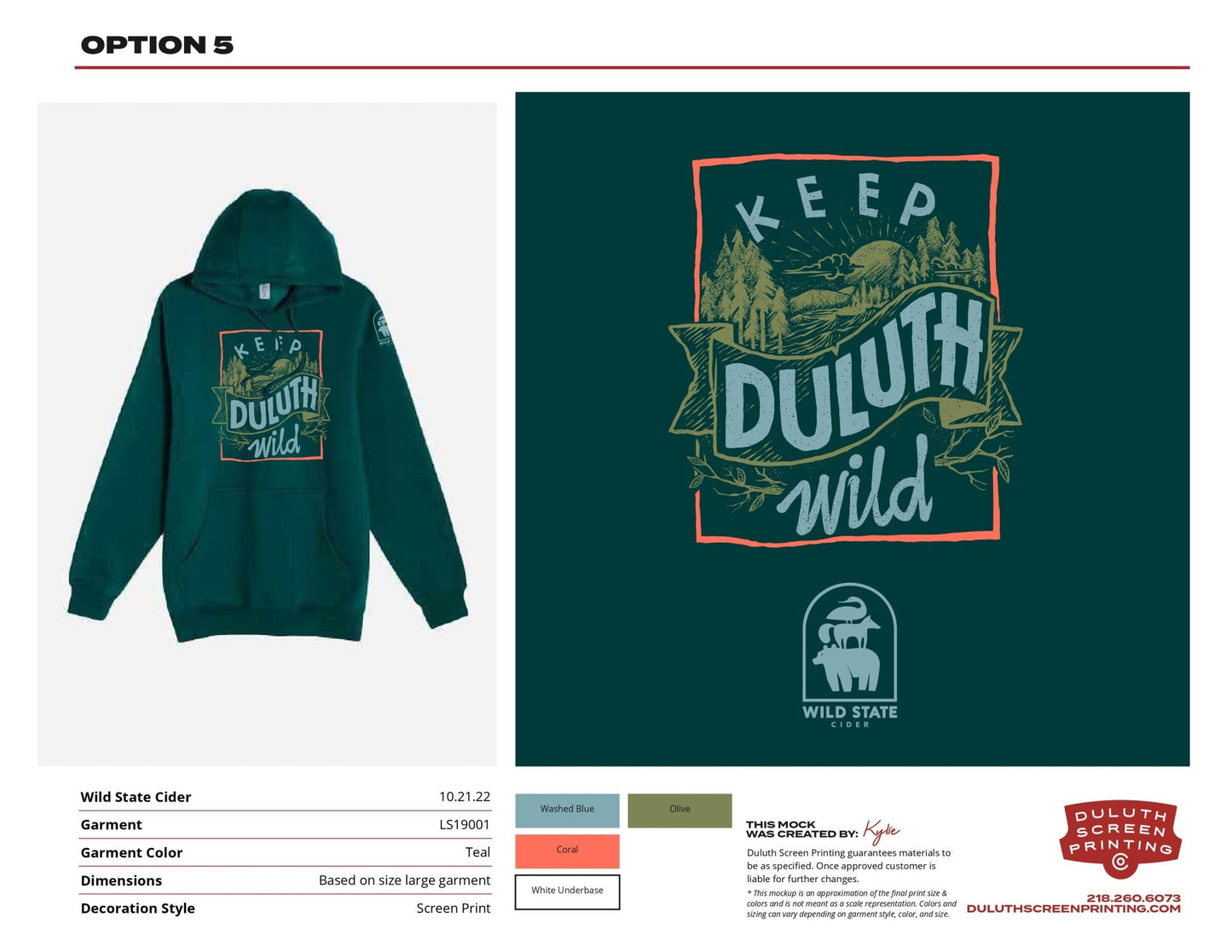 Wild State Keep Duluth Wild - Teal L7 Heavyweight Hoodie - DSP On Demand
