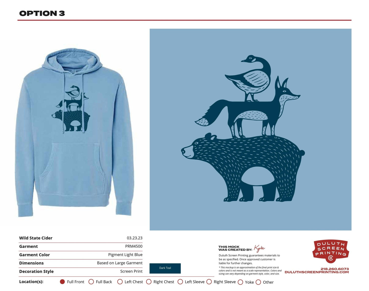 Wild State Light Blue Pigment Dyed Hoodied - PRM4500 - DSP On Demand