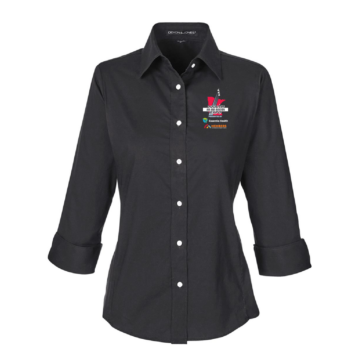 Duluth Airshow Board Member Ladies' Perfect Fit™ 3/4-Sleeve Stretch Poplin Blouse