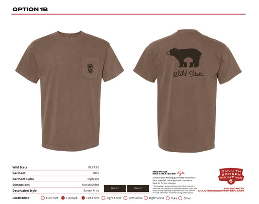 Wild State Espresso Bear Heavyweight Tee - 1717