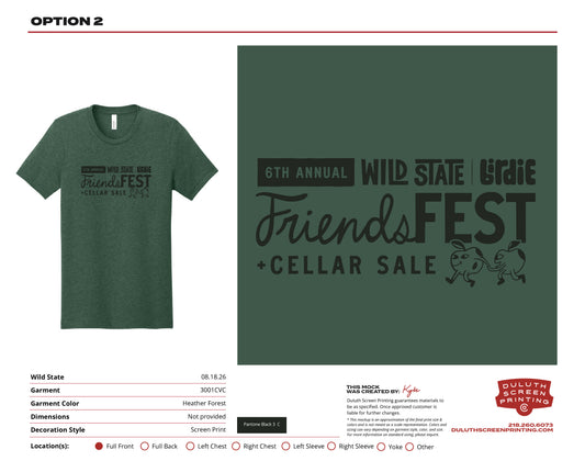 Wild State Friends Fest Tee - 3001CVC