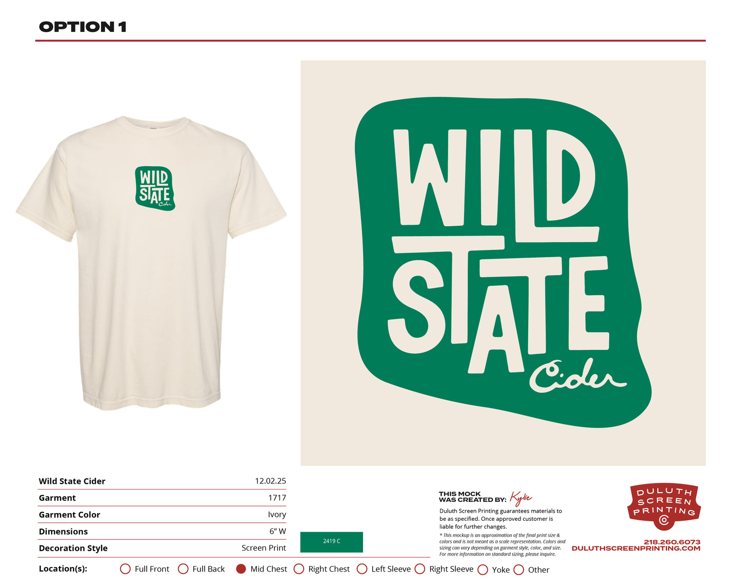 Wild State Small 6" Wide Wild State Green Logo Blob