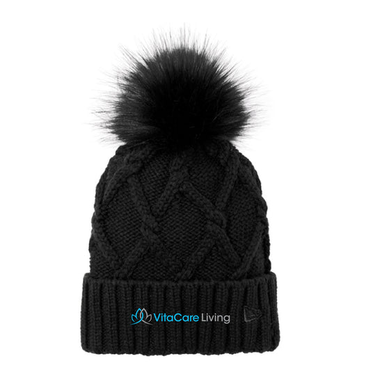 VitaCare Living Faux Fur Pom Beanie