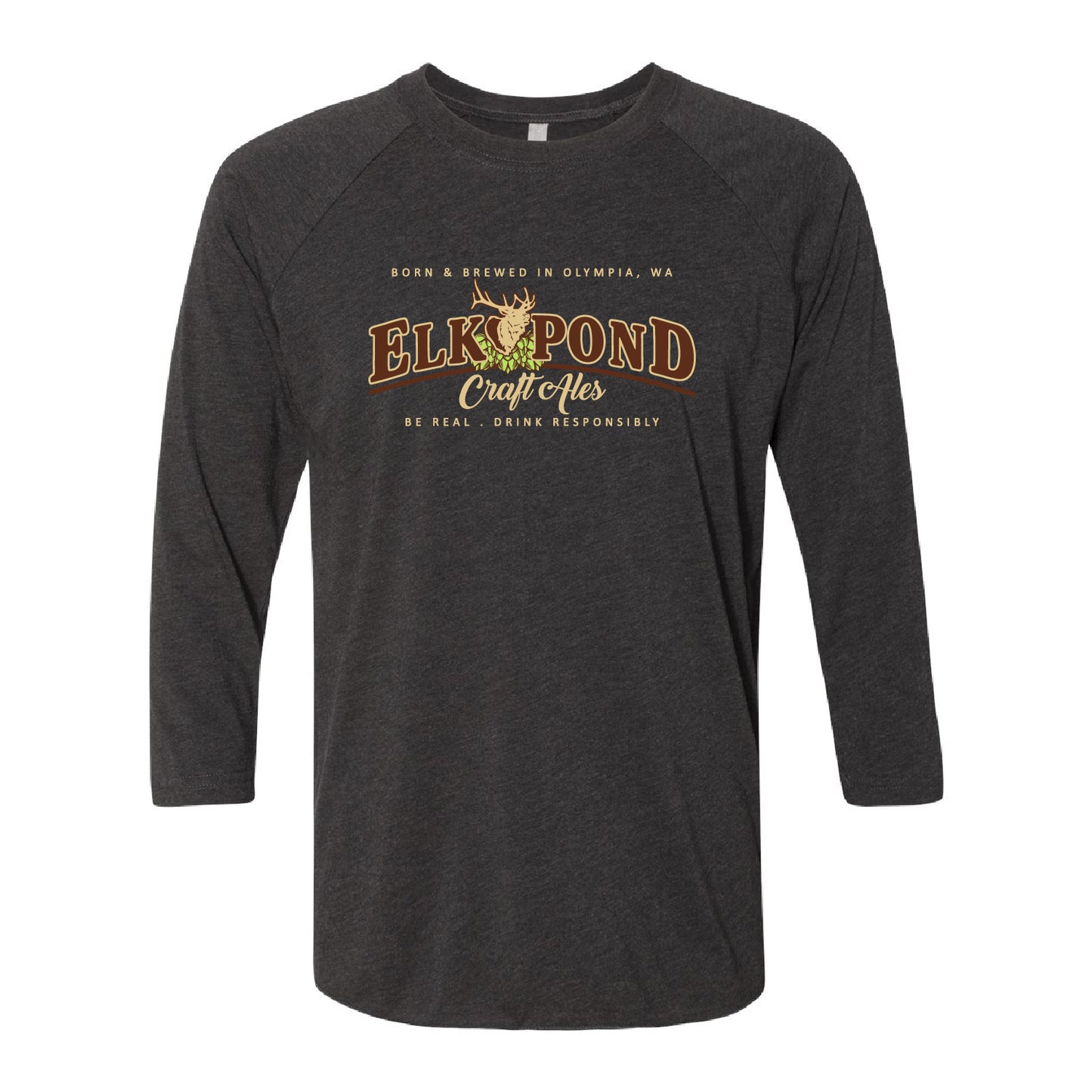 Elk Pond Craft Ales Unisex Tri-Blend 3/4-Sleeve Raglan Tee