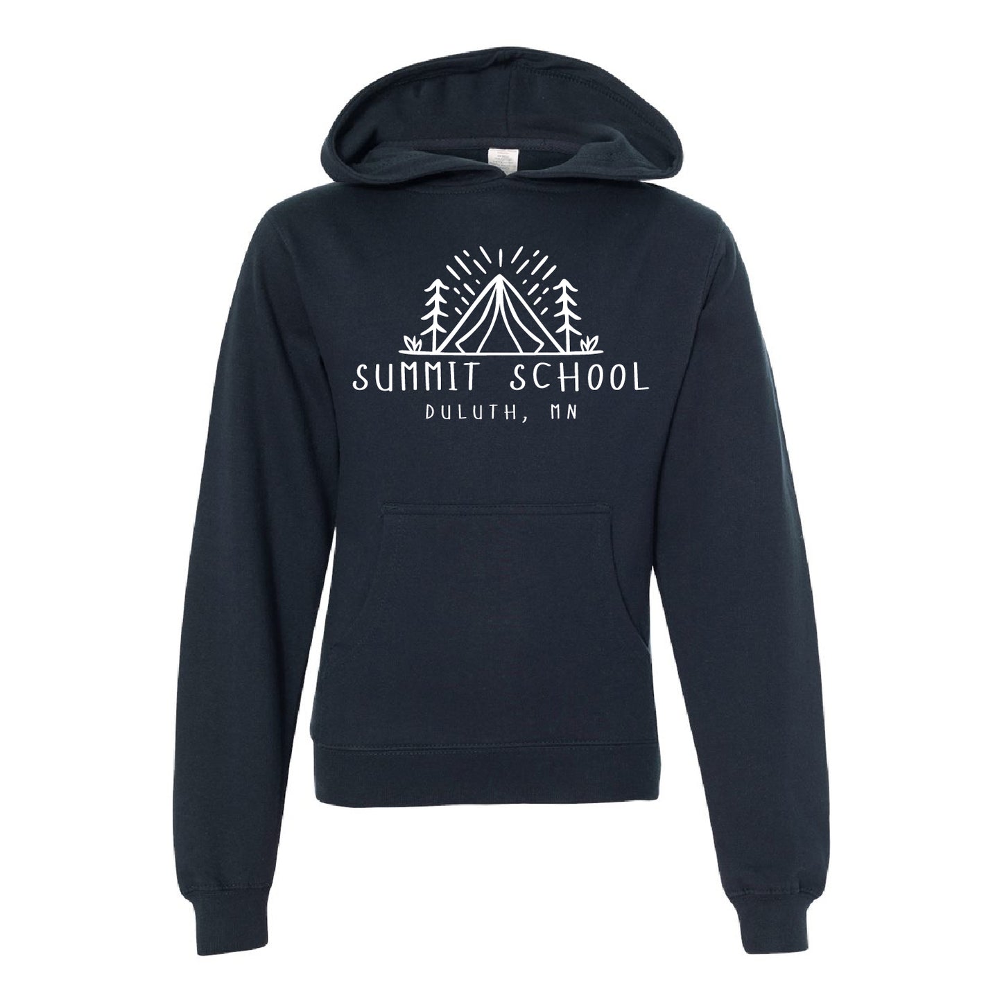 Summit School Youth Midweight Hooded Sweatshirt with White Print