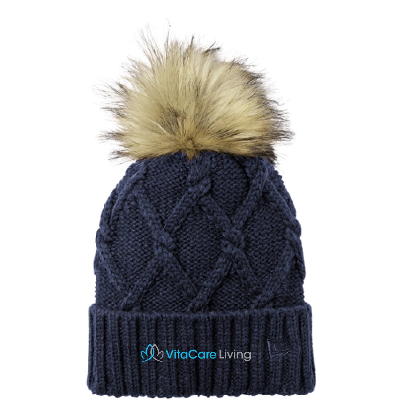 VitaCare Living Faux Fur Pom Beanie