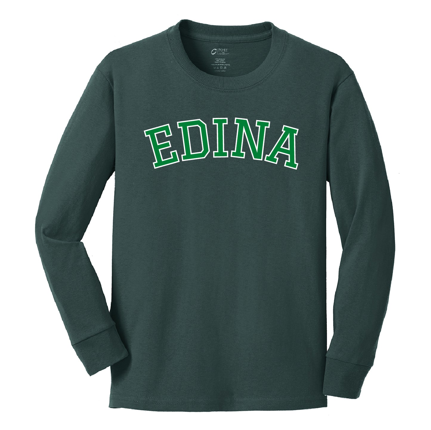 Creek Valley Youth Long Sleeve Core Cotton Tee Edina Curved