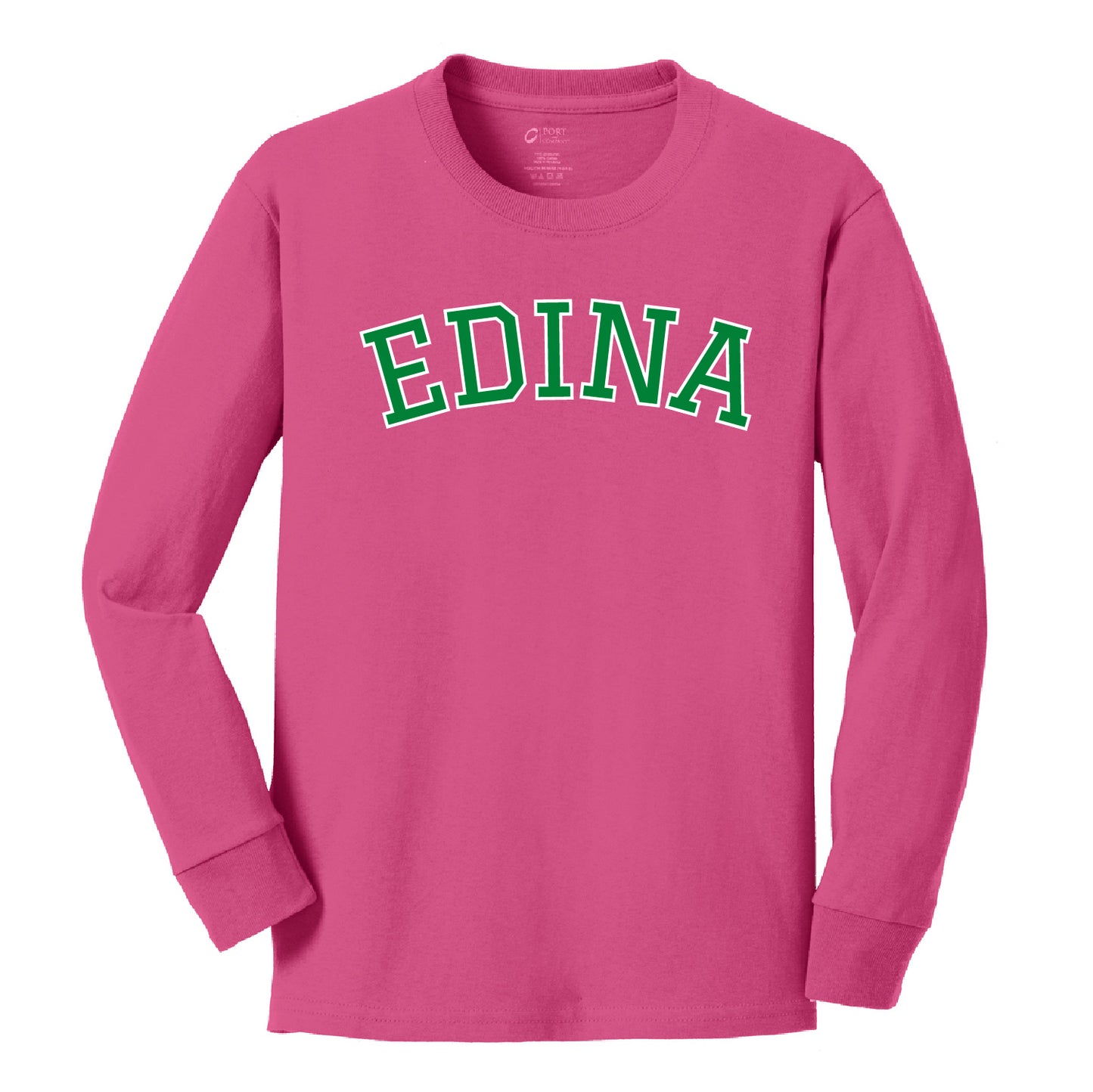 Creek Valley Youth Long Sleeve Core Cotton Tee Edina Curved