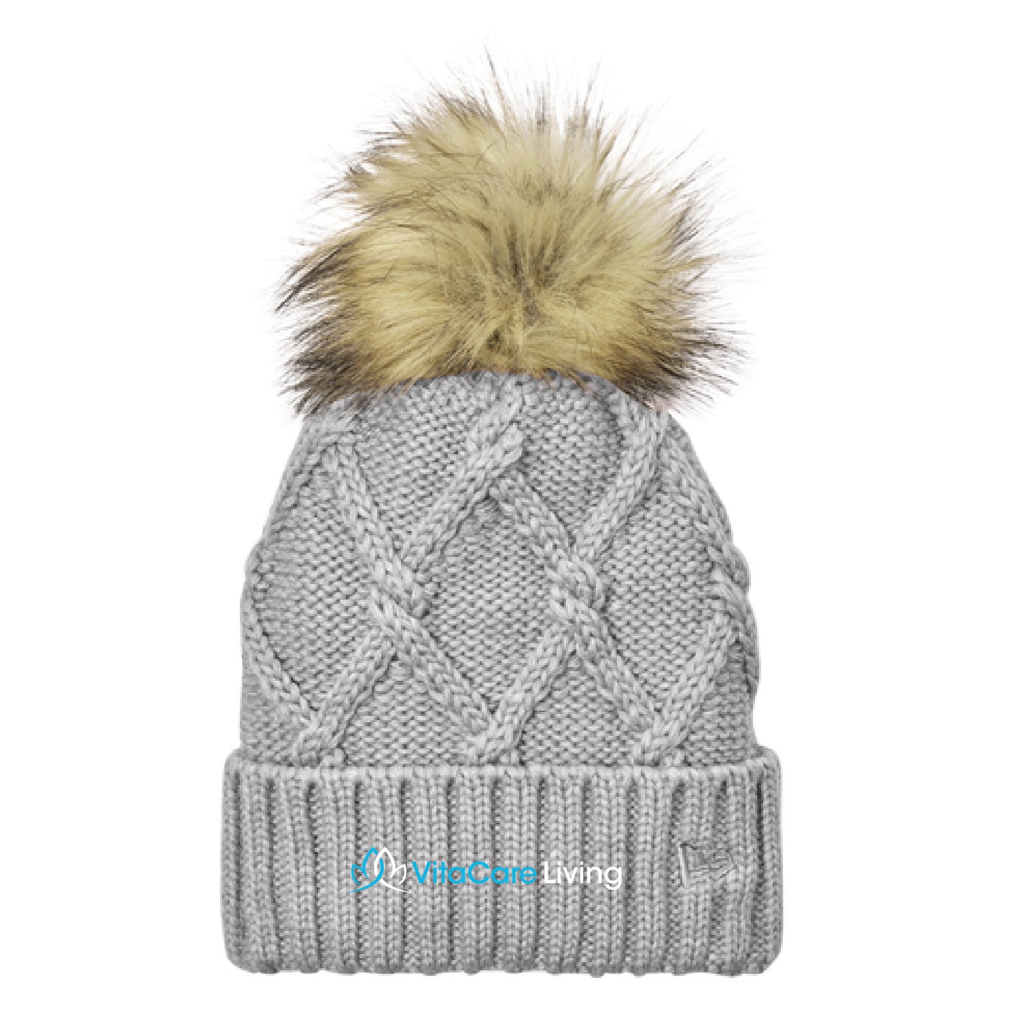 VitaCare Living Faux Fur Pom Beanie