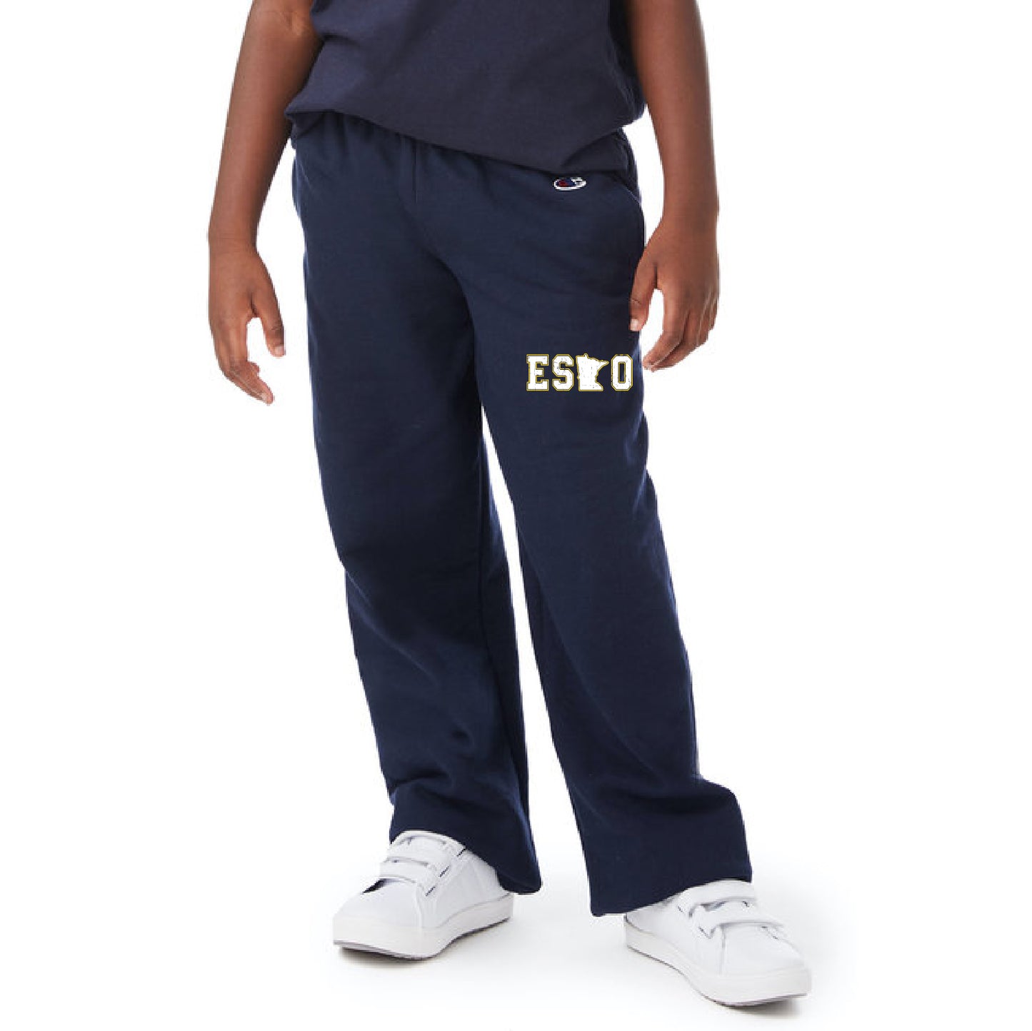 Esko Logo Champion Youth Powerblend® Open-Bottom Fleece Pant with Pockets