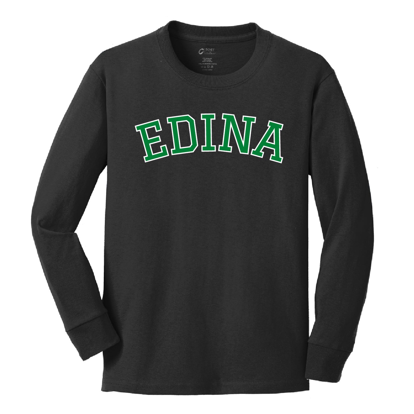 Creek Valley Youth Long Sleeve Core Cotton Tee Edina Curved