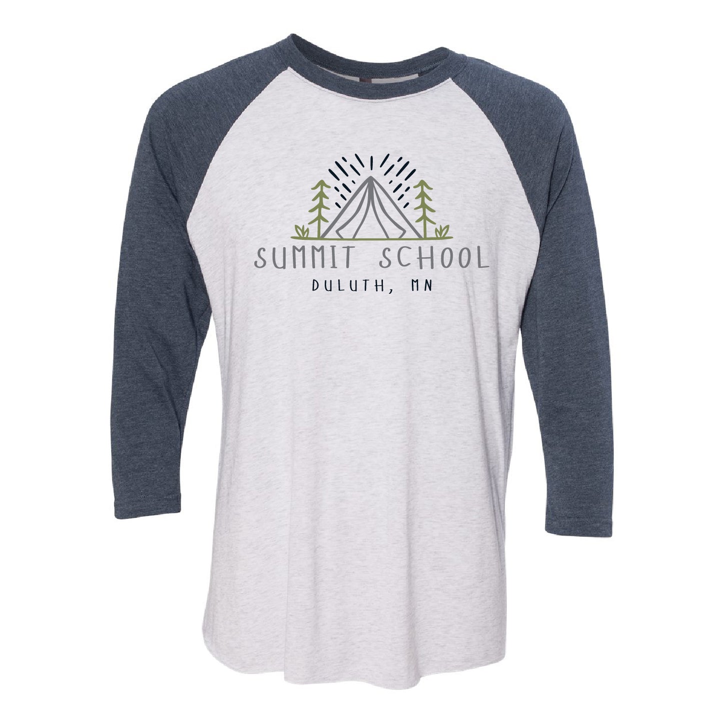 Summit School Unisex Tri-Blend 3/4-Sleeve Raglan Tee