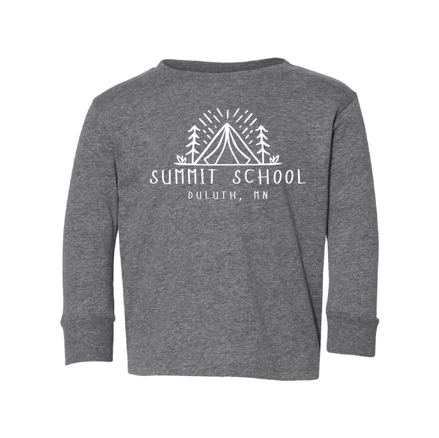 Summit School Toddler Fine Jersey Long Sleeve Tee with White Print