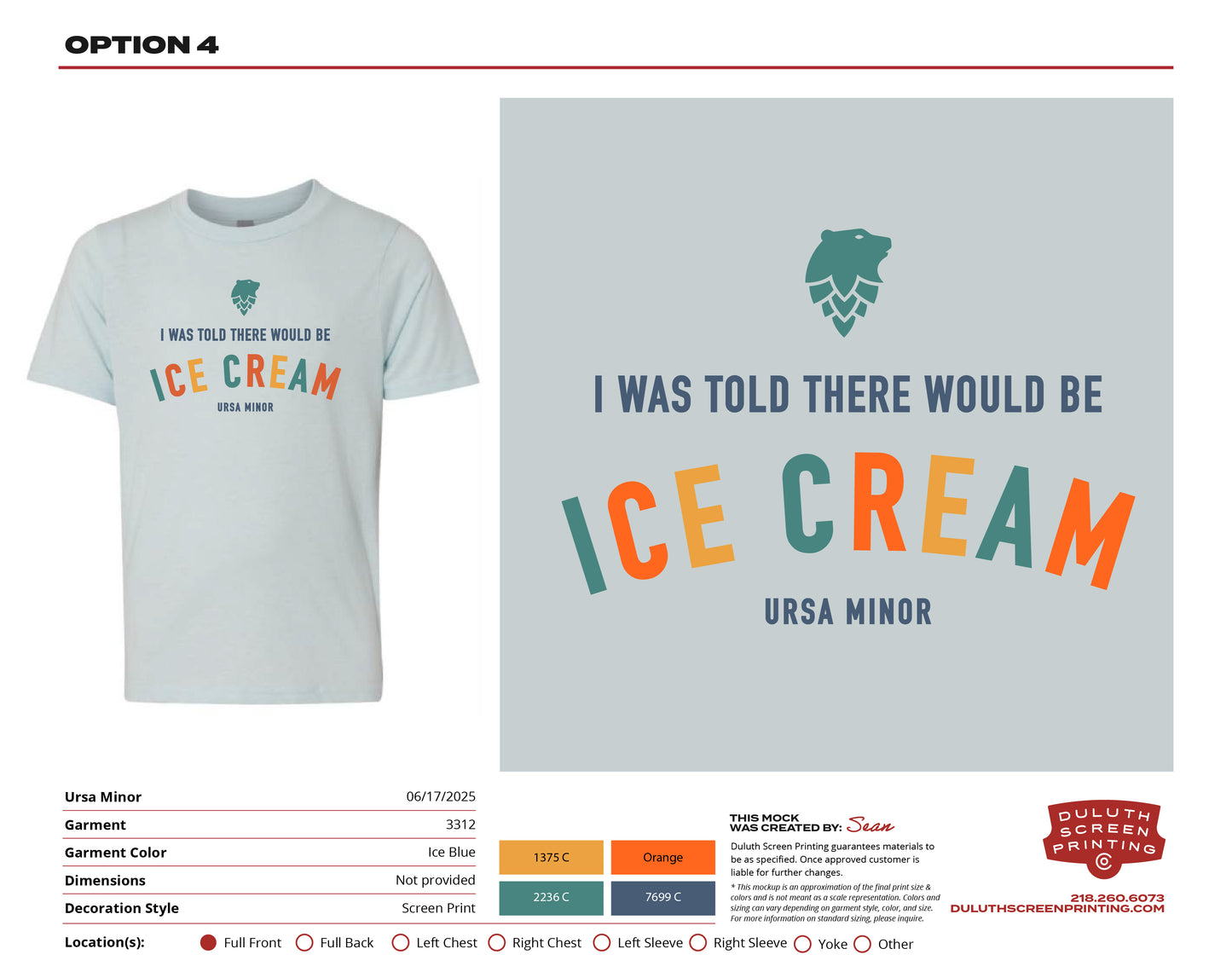 Ursa Youth CVC T-Shirt Ice Cream