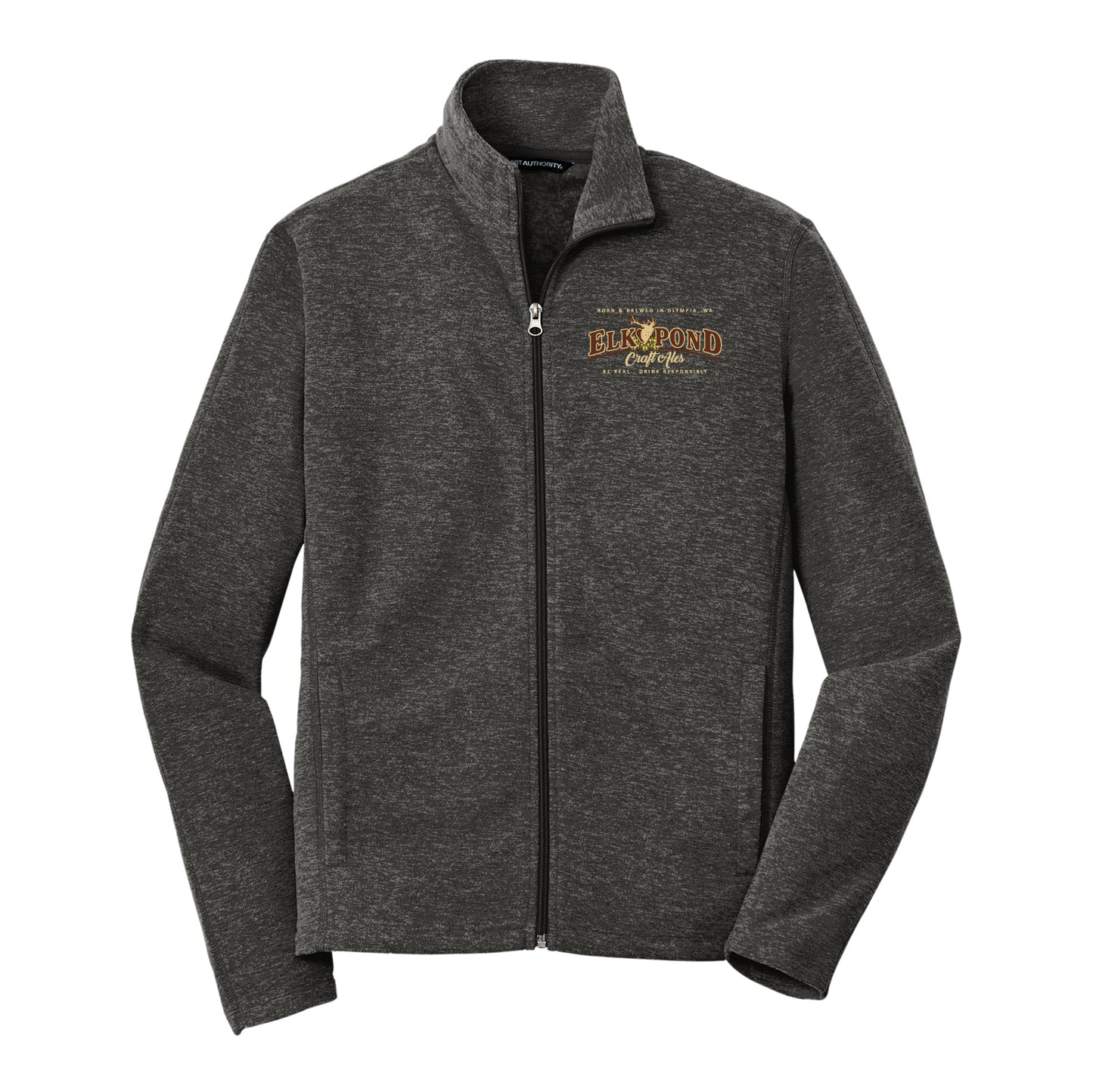 Elk Pond Craft Ales Heather Microfleece Full-Zip Jacket (Full Back)