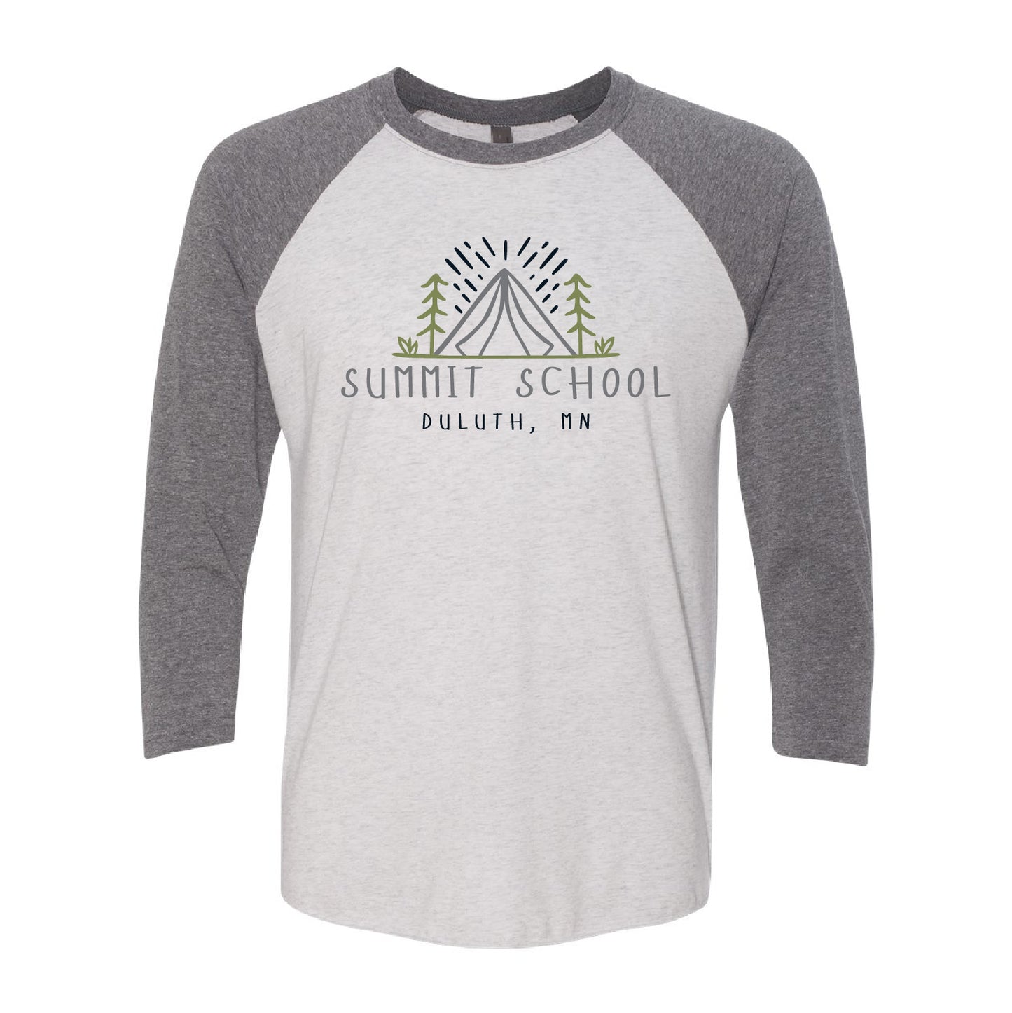 Summit School Unisex Tri-Blend 3/4-Sleeve Raglan Tee