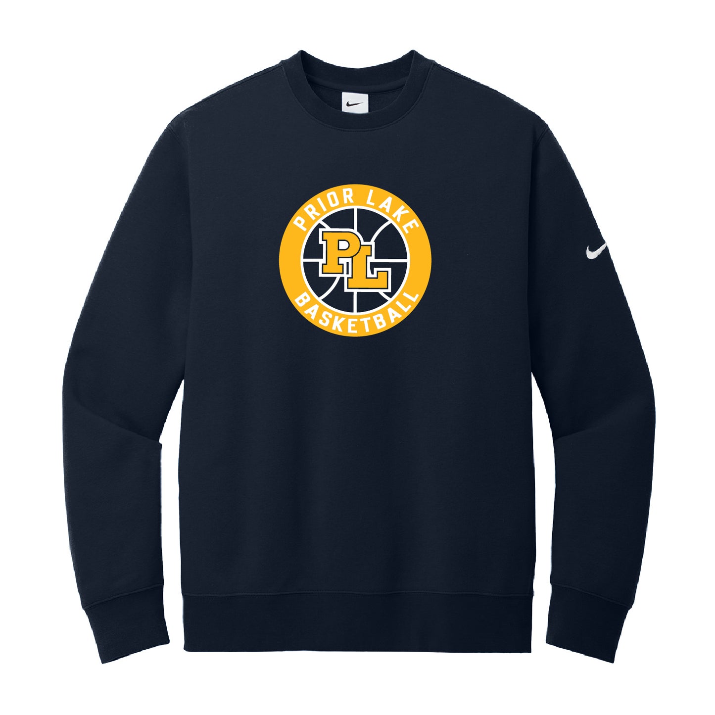Prior Lake Basketball Nike Club Fleece Sleeve Swoosh Crew