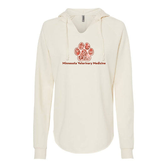 SIRVS Women's Lightweight Hooded Sweatshirt (Paw Print)