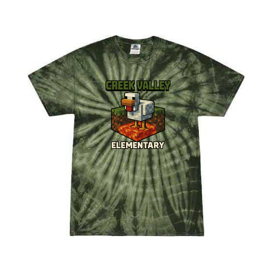 Creek Valley ElementaryYouth Multi-Color Tie-Dyed T-Shirt Lava Chicken