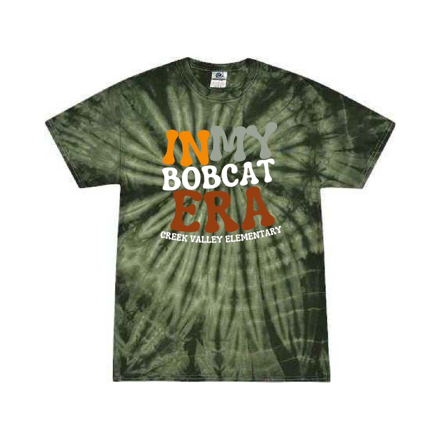 Creek Valley Elementary Multi-Color Tie-Dyed T-Shirt Bobcat Era