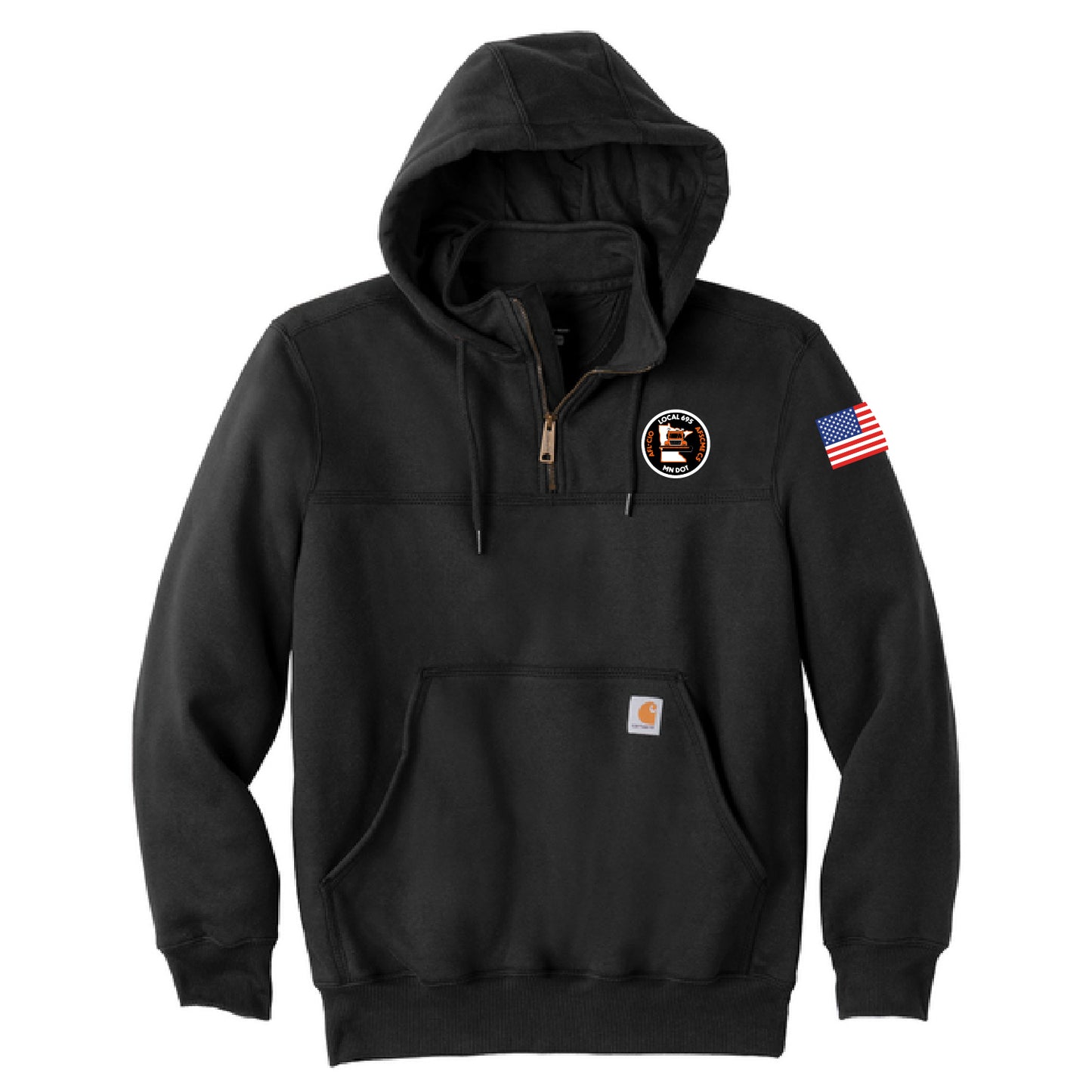 AFSCME Local 695 Carhartt Heavyweight Hooded Zip Mock Sweatshirt