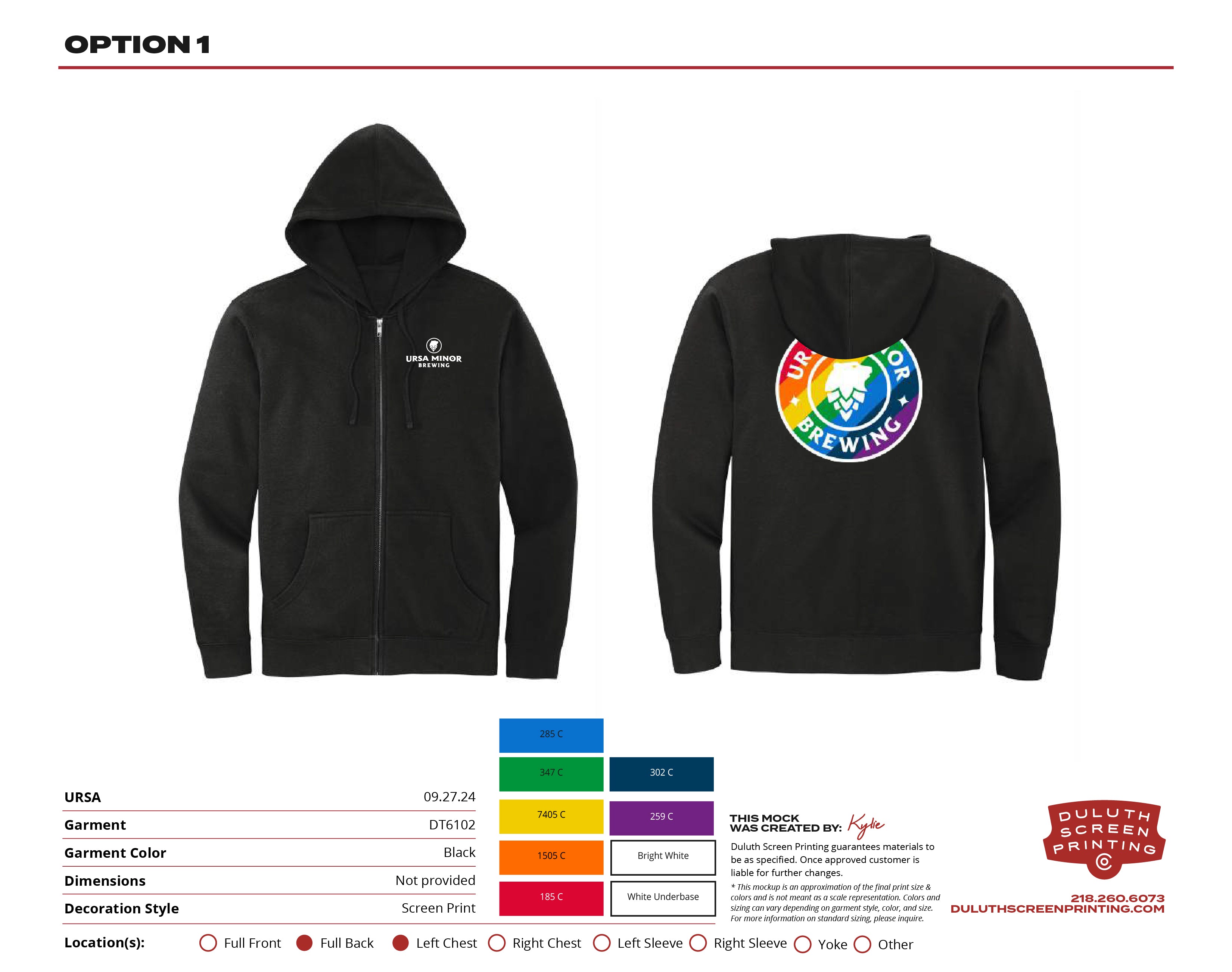 Ursa Minor Pride District VIT Fleece Full- Zip Hoodie