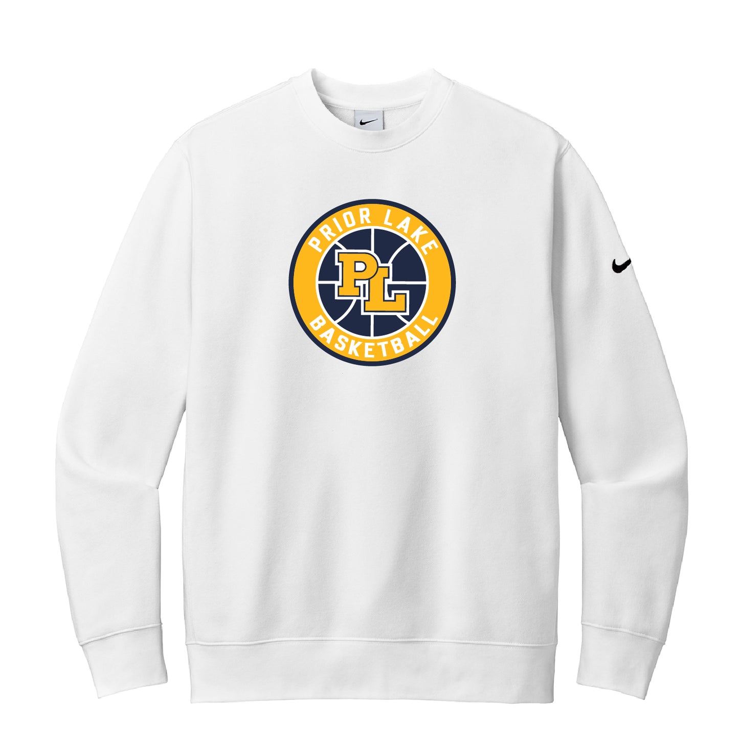 Prior Lake Basketball Nike Club Fleece Sleeve Swoosh Crew