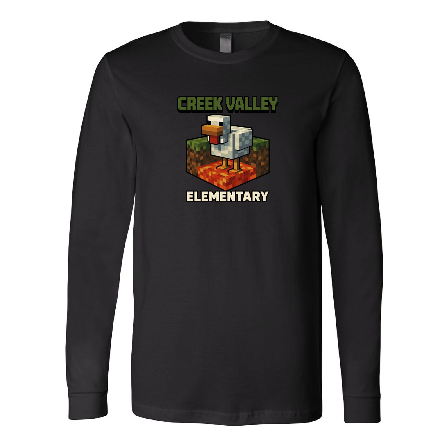 Creek Valley Elementary Unisex Jersey Long Sleeve Tee Lava Chicken